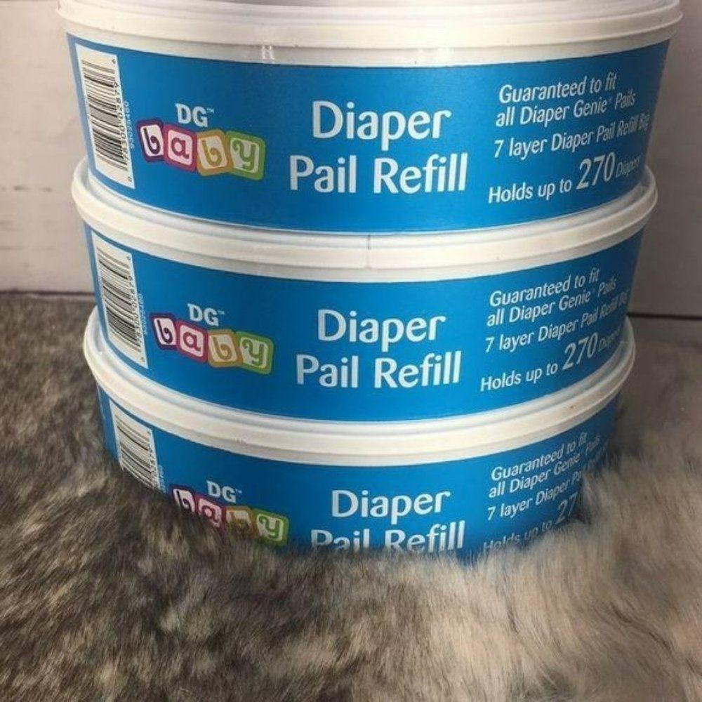 Lot of 3‎ DG Baby Diaper Pail Refills Compatible with Diaper Genie 7 Layer Bag